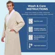 MONARCH Unisex Plush Lined Microfiber Bath Robe - Soft Shell with Polyester Lining, Resort-Grade Hotel & Spa Robe with Pocket - Image 6