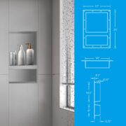 Uni-Green Ready Tile Double Shelf Shower Niche 25" x 17" x 4" Dimensions - Toiletry and Bathroom Niche Storage- Simple Installation with Texture Surface Shower Cubby Double Shelves - Image 5