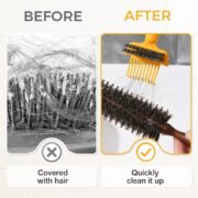 2 In 1 Hair Brush Cleaning Tool, Comb Cleaning Brush, Portable Hair Brush Cleaner Rake (Blue) - Image 4