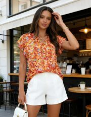 GRACE KARIN 2026 Boho Tops for Women Dressy Casual,Ruffle Sleeve Chiffon Blouses Work Shirts,V Neck Summer Fashion Clothes - Image 4