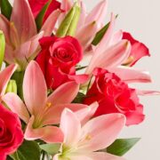 1800 Flowers – Magnificent Pink Roses & Asiatic Lily Single Bouquet (Bouquet Only) | Fresh Cut Spring Flowers for Delivery | Gift for Easter, Anniversary, Sympathy, and Special Occasions - Image 3