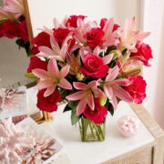 1800 Flowers – Magnificent Pink Roses & Asiatic Lily Single Bouquet (Bouquet Only) | Fresh Cut Spring Flowers for Delivery | Gift for Easter, Anniversary, Sympathy, and Special Occasions - Image 5