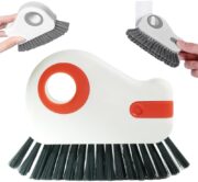2 in 1 Groove Cleaning Brush Window Track Cleaning Tools, 2024 New Hard Bristle Crevice Cleaning Brush with Hidden Scraper, Shutter Door Window Track Kitchen Cleaning Brushes Kit (2, Orange) - Image 2