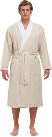MONARCH Unisex Plush Lined Microfiber Bath Robe - Soft Shell with Polyester Lining, Resort-Grade Hotel & Spa Robe with Pocket - Image 2