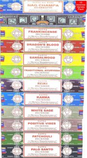 Nag Champa Incense Sticks Variety- Pack (12 Incenses, 140+ Sticks) - Image 2