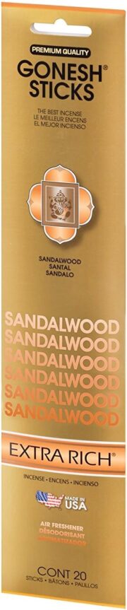 Sandalwood GOXRSA Gonesh Stick Incense , Single 20-stick pack , Gold - Image 3