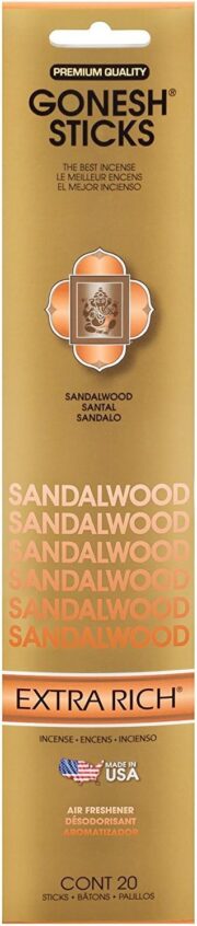 Sandalwood GOXRSA Gonesh Stick Incense , Single 20-stick pack , Gold - Image 2