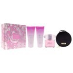 Versace Bright Crystal by Versace for Women - 4 Pc Gift Set 3oz EDT Spray, 3.4oz Body Lotion, 3.4oz Shower Gel, Round Make Up Case - Image 3