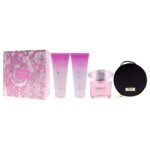 Versace Bright Crystal by Versace for Women - 4 Pc Gift Set 3oz EDT Spray, 3.4oz Body Lotion, 3.4oz Shower Gel, Round Make Up Case - Image 4
