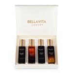 BellaVita Luxury Men’s Perfume Gift Set with CEO Man, G.O.A.T., KLUB & OUD | 4 x 20ml (80ml) | Long Lasting Perfume for Men | Citrus, Woody, Patchouli & Caramel Notes
