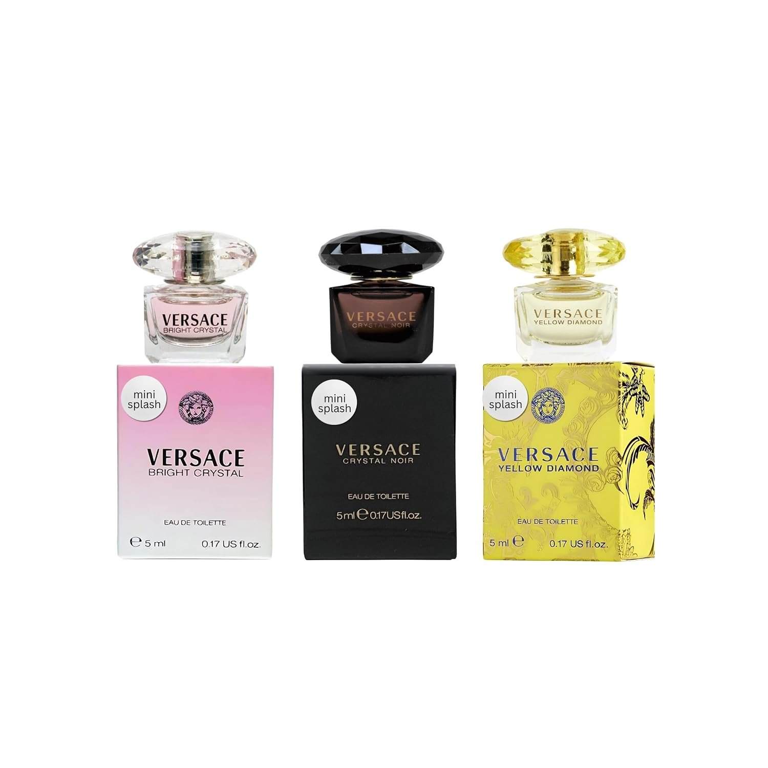 Versace Perfume for Women Variety 3-Piece Mini Gift Set – Yellow Diamond, Crystal Noir, Bright Crystal Versace Perfume for Women Variety 3-Piece Mini Gift Set – Yellow Diamond, Crystal Noir, Bright Crystal