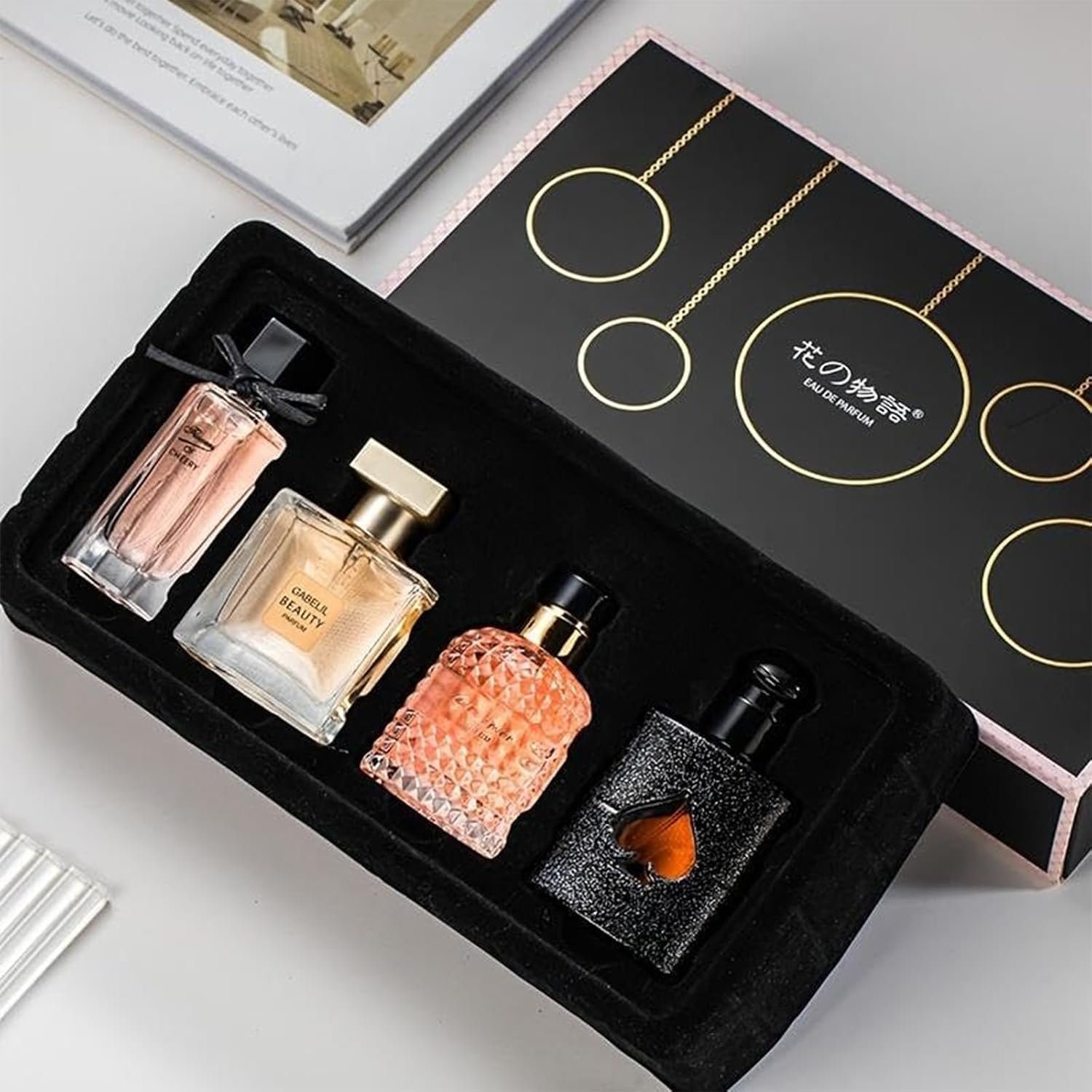 Women’s Perfume Set: 4 Floral and Fruity Fragrances in a Gift Box, 105(25ml x3 +30ml) ml Total (3.5oz). Perfect for Gifting or Personal use, Elegant and Timeless Scents for any Accasions Women’s Perfume Set: 4 Floral and Fruity Fragrances in a Gift Box, 105(25ml x3 +30ml) ml Total (3.5oz). Perfect for Gifting or Personal use, Elegant and Timeless Scents for any Accasions
