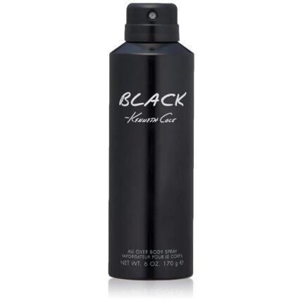 Kenneth Cole Black All Over Body Spray for Men, 6.0 Fl. Oz