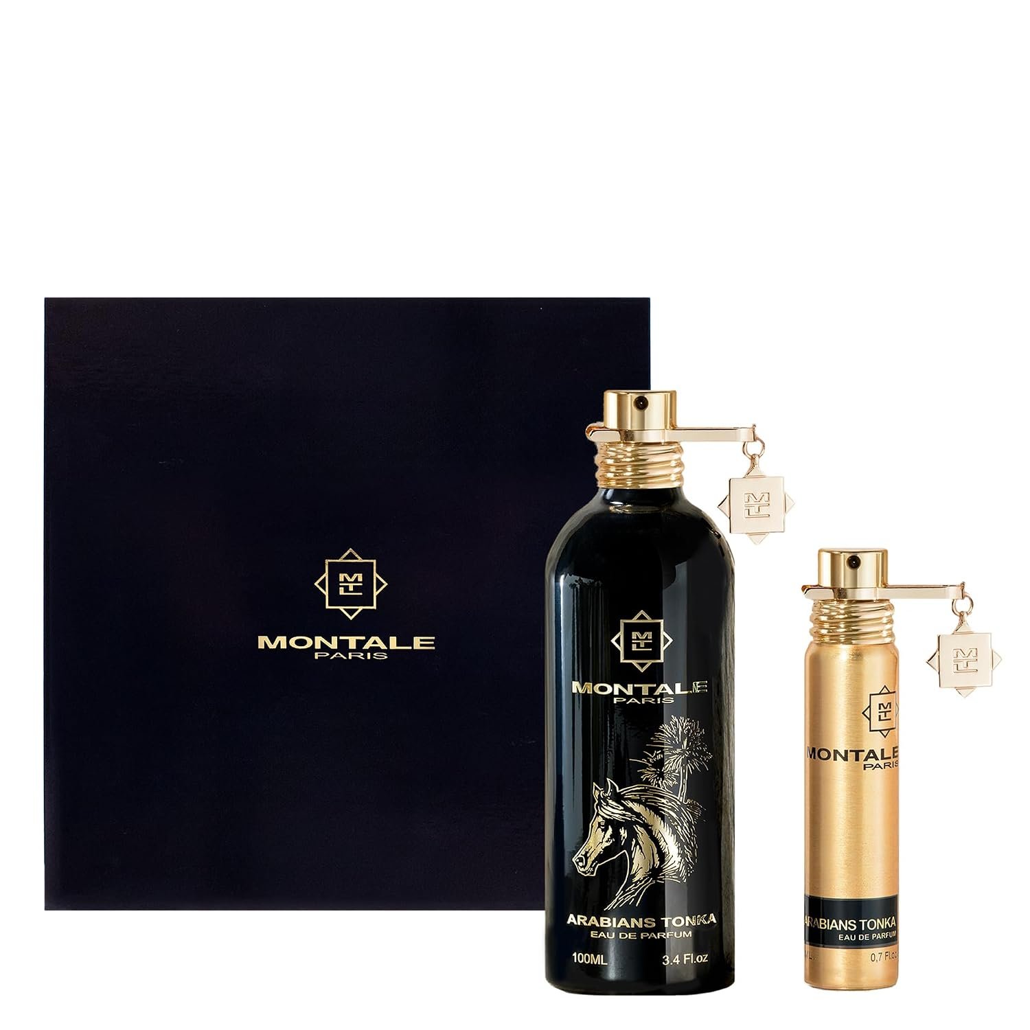 Montale Arabians Tonka Holiday Gift Set – Eau de Parfum 100ml / 3.4 fl oz + 20ml Travel Spray – Spicy Amber Gourmand Fragrance Montale Arabians Tonka Holiday Gift Set – Eau de Parfum 100ml / 3.4 fl oz + 20ml Travel Spray – Spicy Amber Gourmand Fragrance