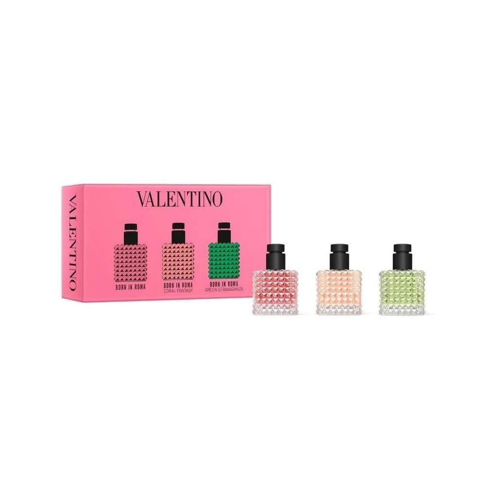Valentino Perfume Mini Gift Set for Women: Born in Roma Donna Trio Discovery Set – Includes Born in Roma Donna, Coral Fantasy, Green Stravaganza 0.2 fl oz Each Valentino Perfume Mini Gift Set for Women: Born in Roma Donna Trio Discovery Set – Includes Born in Roma Donna, Coral Fantasy, Green Stravaganza 0.2 fl oz Each