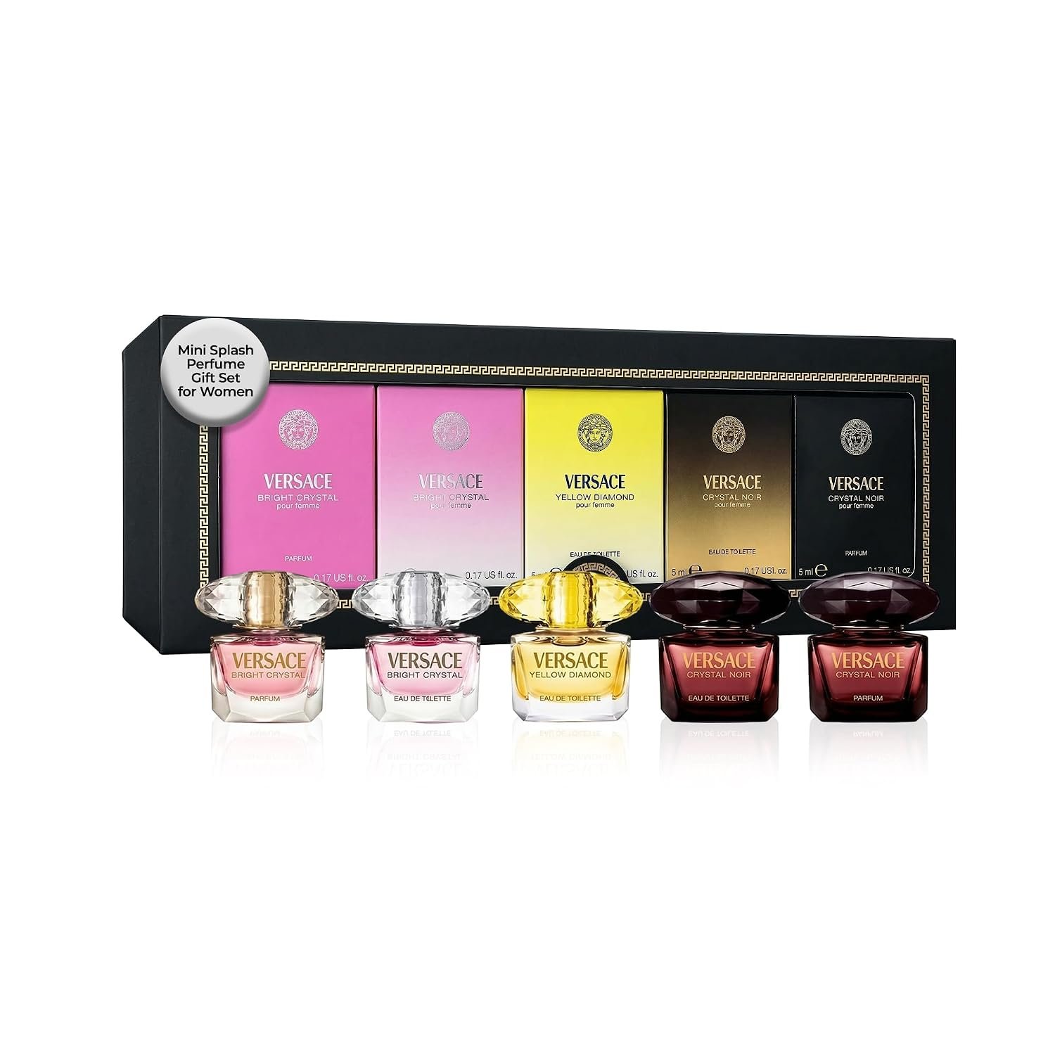 Versace Mini Perfume Gift Set for Women 5-Piece 0.17 Fl Oz Splash Versace Mini Perfume Gift Set for Women 5-Piece 0.17 Fl Oz Splash